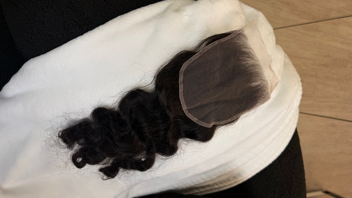 Cambodian curly closure 5*5